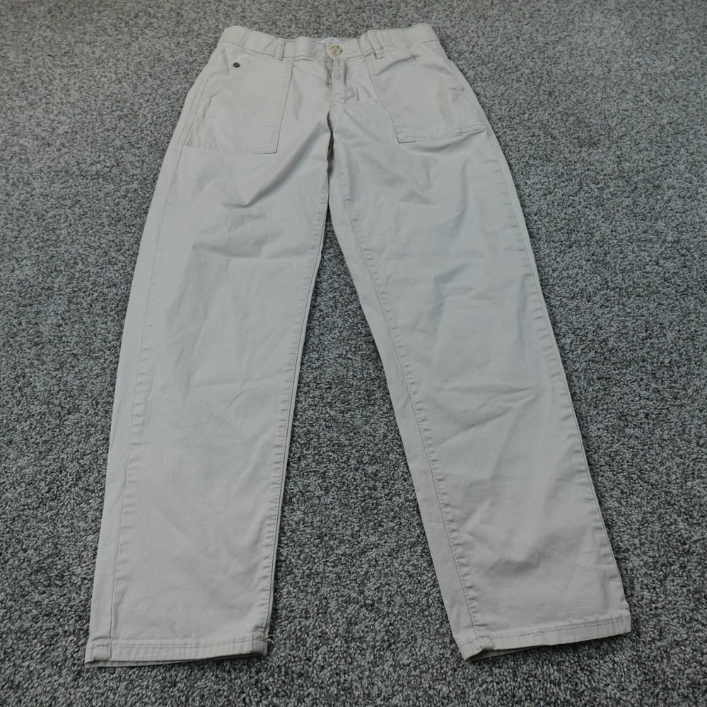 Curve Appeal Pants Womens 10 Beige Tan Chino Trouser High Rise Skinny Stretch - Picture 1 of 11